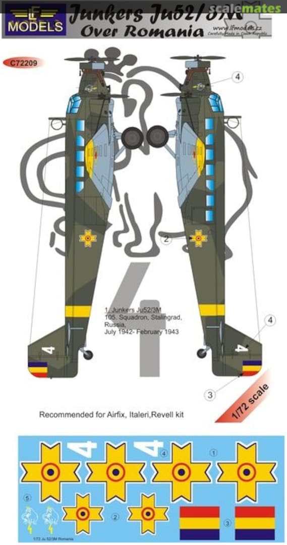 Boxart Junkers Ju.52/3m over Rumania C72209 LF Models Boxart Junkers Ju.52/3m over Rumania C72209 LF Models