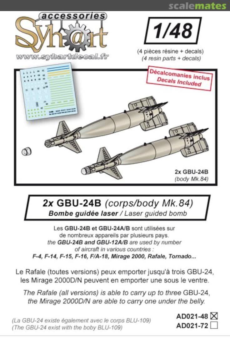 Boxart GBU-24A/B (body Mk.84) AD021-48 Syhart Boxart GBU-24A/B (body Mk.84) AD021-48 Syhart