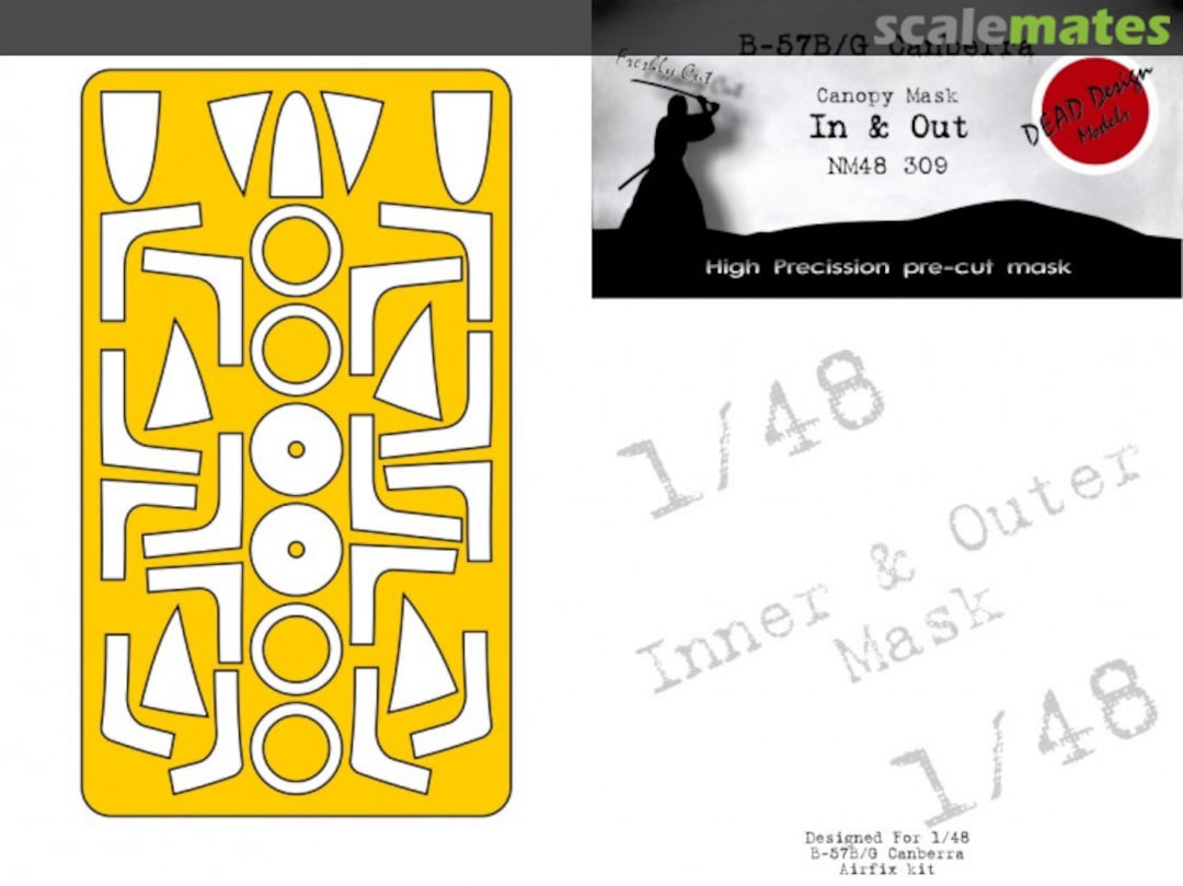 Boxart B-57B/G Canberra - In & Out Canopy Mask NM48309 DEAD Design Models Boxart B-57B/G Canberra - In & Out Canopy Mask NM48309 DEAD Design Models