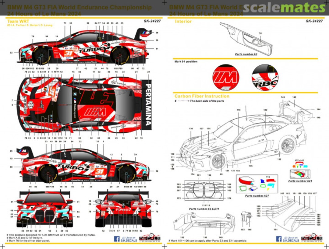 Boxart BMW M4 GT3 FIA World Endurance Championship 24 Hours of Le Mans 2024 SK-24227 SK Decals Boxart BMW M4 GT3 FIA World Endurance Championship 24 Hours of Le Mans 2024 SK-24227 SK Decals