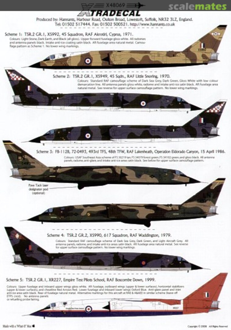 Boxart RAF / ETPS Raspberry Ripple / USAF Lakenheath X48-069 Xtradecal Boxart RAF / ETPS Raspberry Ripple / USAF Lakenheath X48-069 Xtradecal