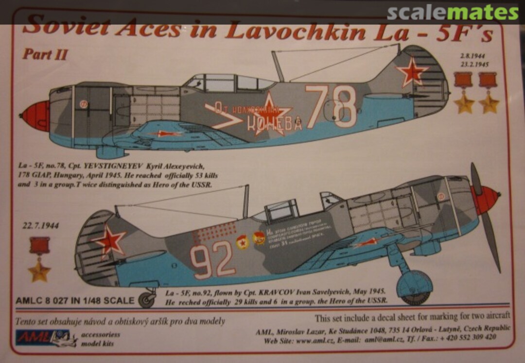 Boxart Soviet Aces in Lavochkin La-5F's Part II AMLC8027 AML Boxart Soviet Aces in Lavochkin La-5F's Part II AMLC8027 AML