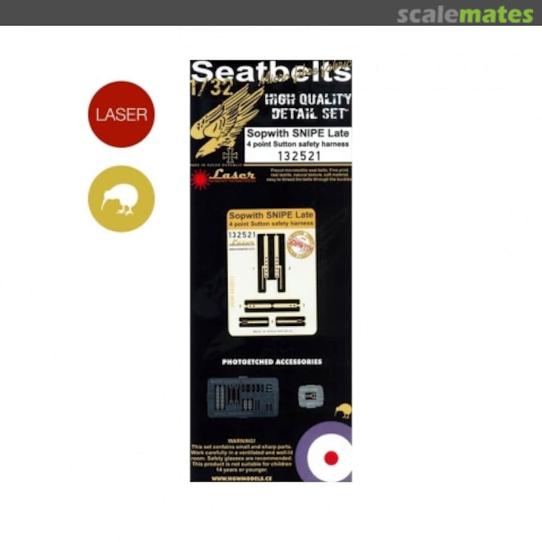 Boxart Sopwith Snipe, Late - 4-Point Sutton Safety Harness 132521 HGW Models Boxart Sopwith Snipe, Late - 4-Point Sutton Safety Harness 132521 HGW Models