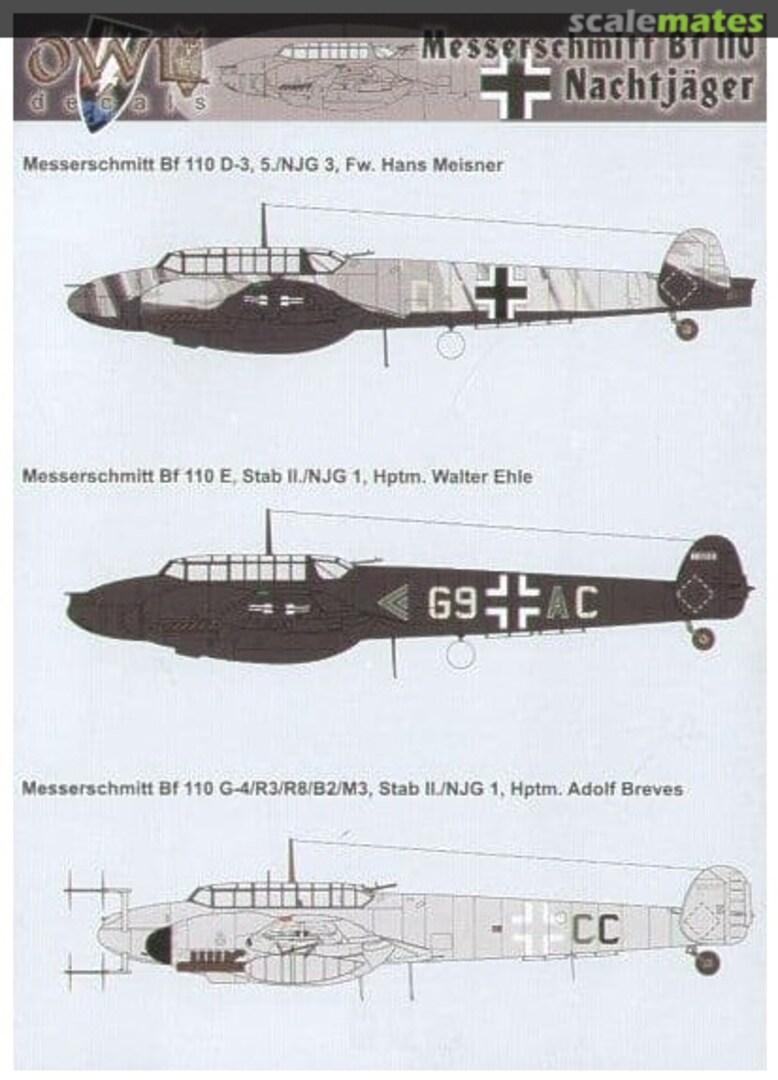 Boxart Messerschmitt Bf110 Nachtjäger 48013 OWL Boxart Messerschmitt Bf110 Nachtjäger 48013 OWL