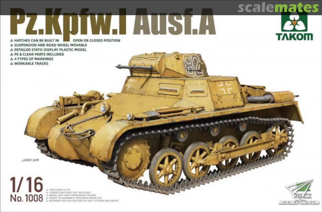 Boxart Pz.Kpfw.I Ausf.A 1008 Takom Boxart Pz.Kpfw.I Ausf.A 1008 Takom