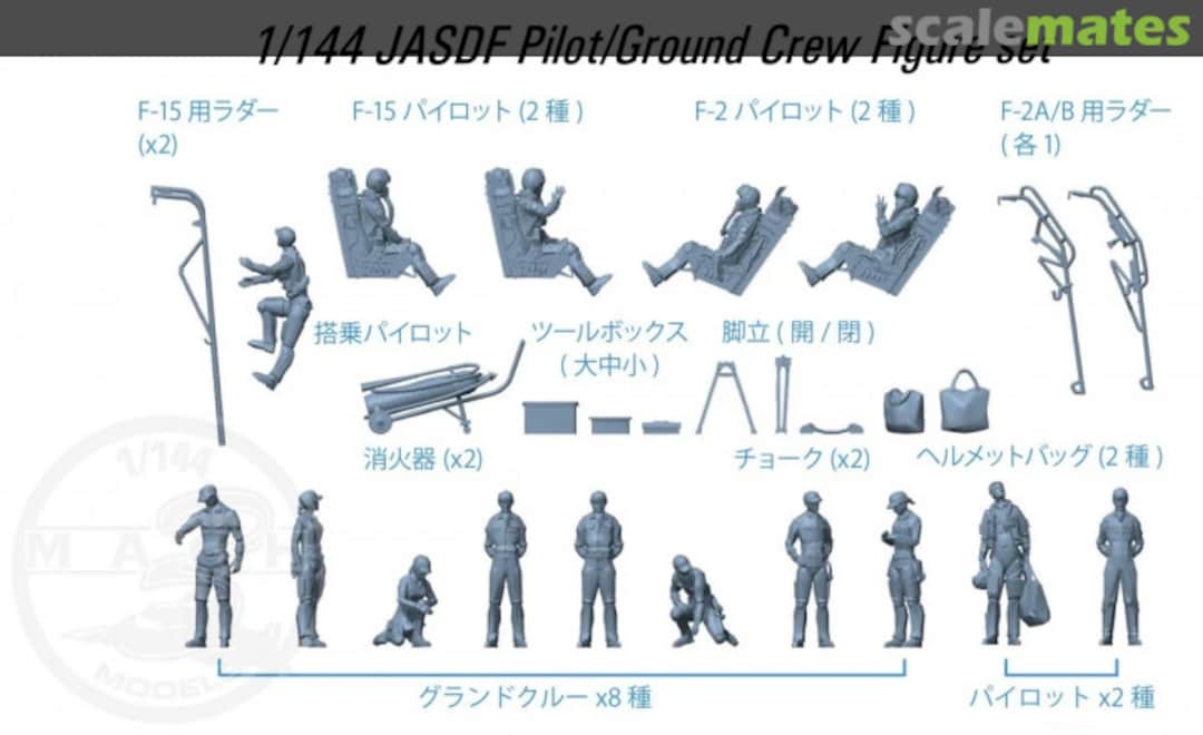 Contents JASDF Pilot/ground Crew Figure Set HMAM3-101 HMA Garage Contents JASDF Pilot/ground Crew Figure Set HMAM3-101 HMA Garage
