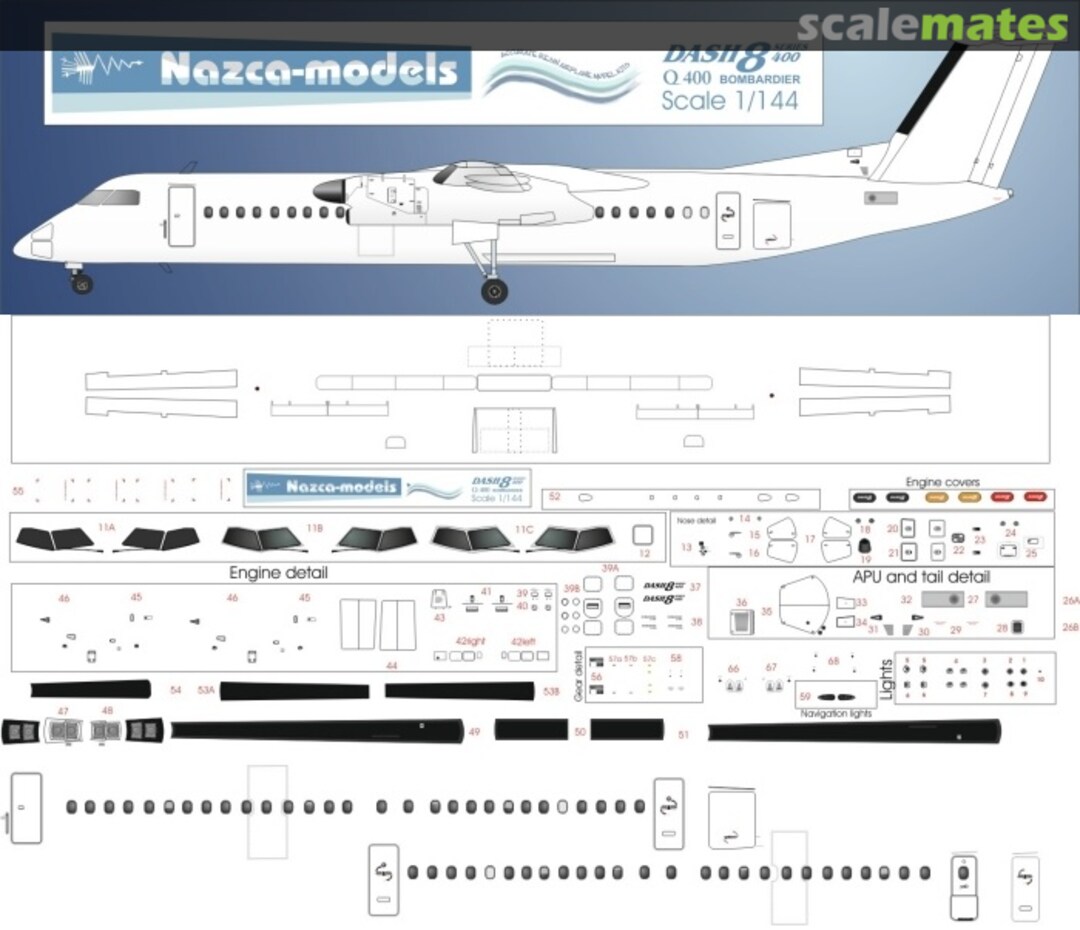 Boxart Dash 8-400 Resin kit plus detail set dash-8-400-kit Nazca decals Boxart Dash 8-400 Resin kit plus detail set dash-8-400-kit Nazca decals