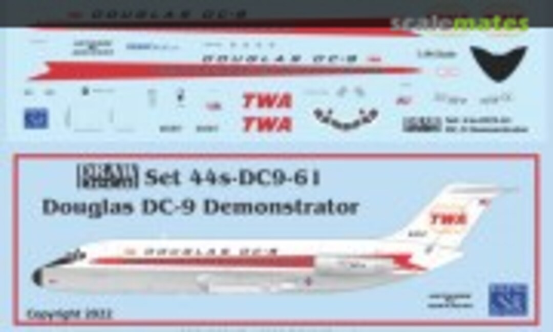 1:144 Douglas DC-9 Demonstrator (Draw Decal 44-DC9-61) 44-DC9-61