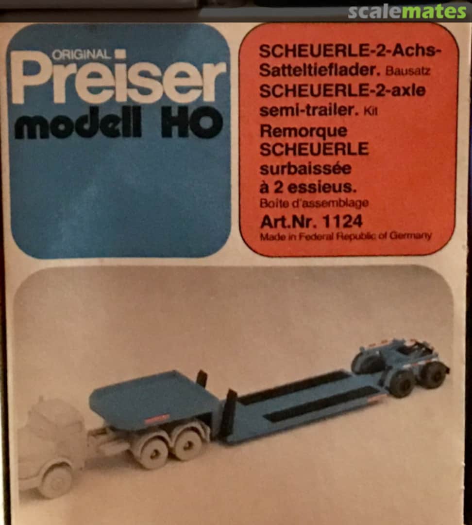 Boxart Scheuerle -2-Achs-Satteltieflader 1124 Preiser Boxart Scheuerle -2-Achs-Satteltieflader 1124 Preiser