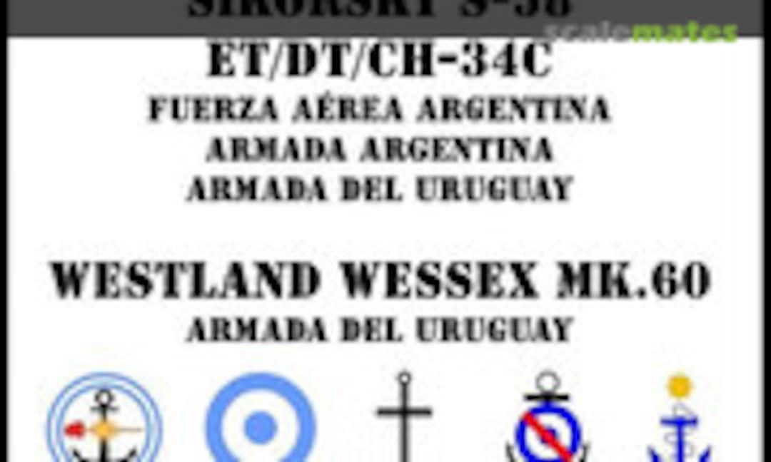 1:72 SIKORSKY S-58 ET/DT/CH-34C DE LA FUERZA AÉREA ARGENTINA, ARMADA ARGENTINA Y ARMADA DEL URUGUAY (Far South Models 72-948-1) 72-948-1