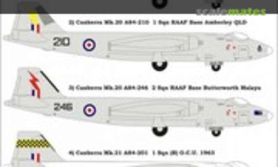1:72 English Electric Canberra - RAAF Silver Schemes (Aussie Decals 72039) 72039