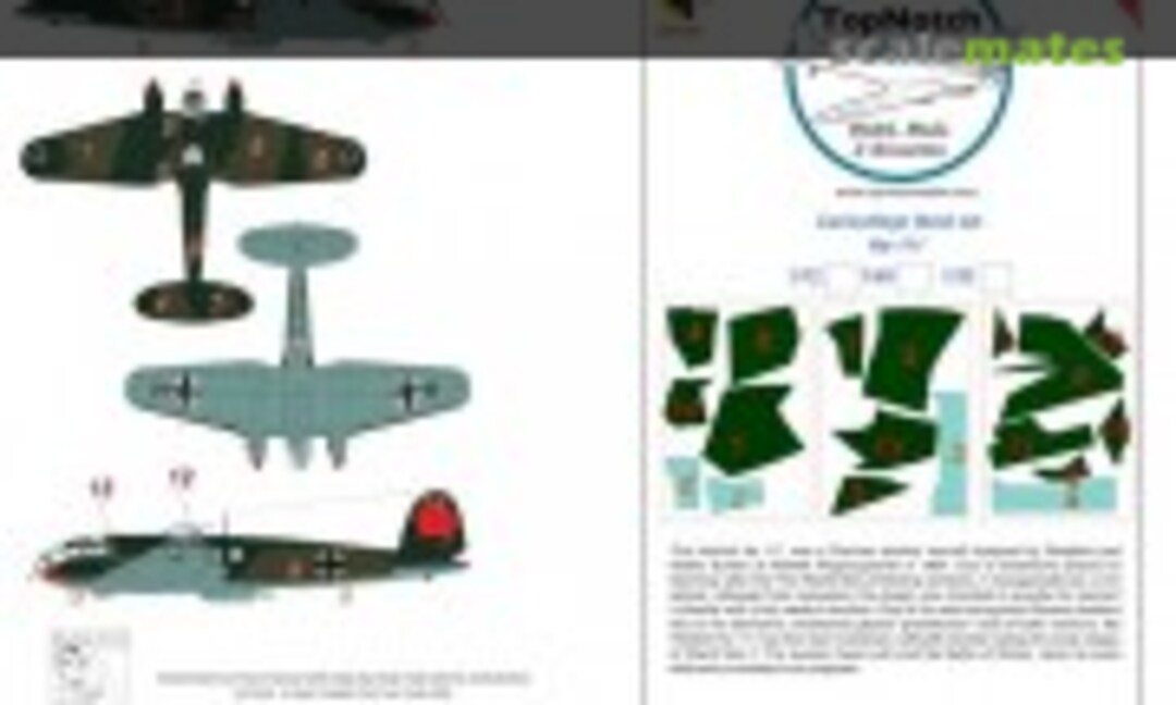 1:48 Comouflage Mask set He-111 (TopNotch TNM48--M093) TNM48--M093