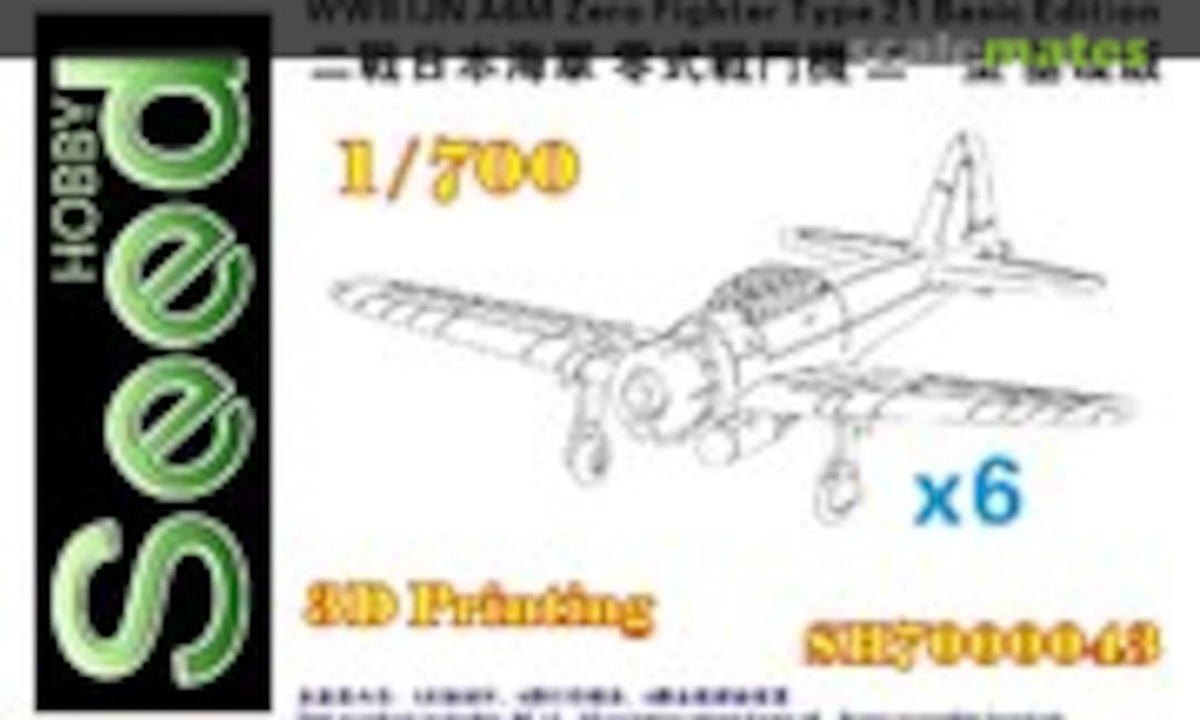 1:700 WWII IJN A6M Zero Fighter Type 21 Basic Edition (x6) (Seed Hobby SH700043)