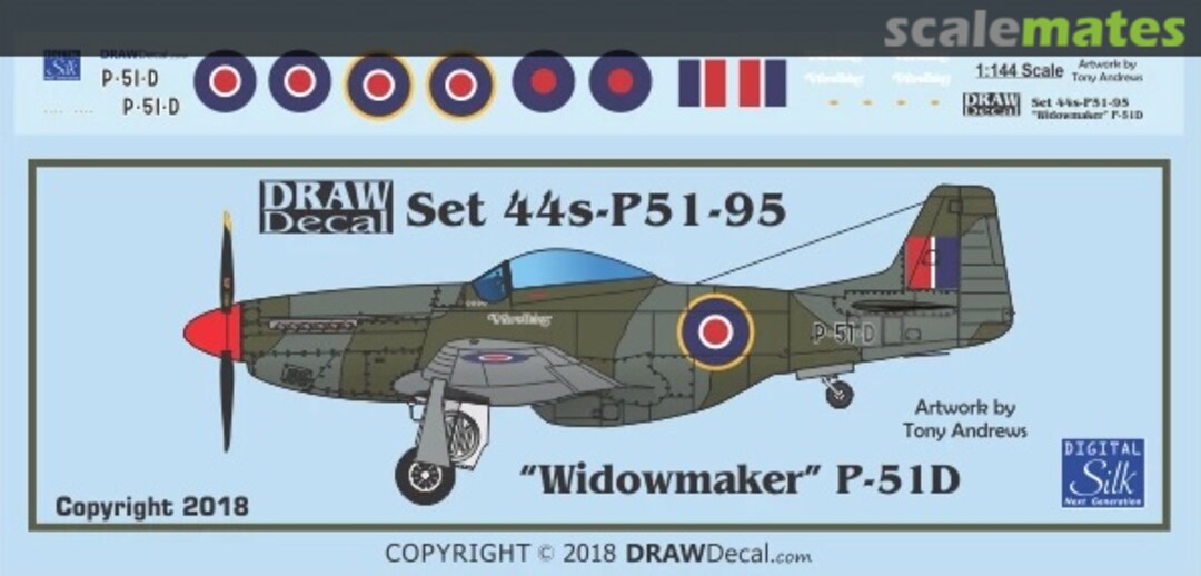 Boxart “Widowmaker” P-51D 44-P51-95 Draw Decal Boxart “Widowmaker” P-51D 44-P51-95 Draw Decal
