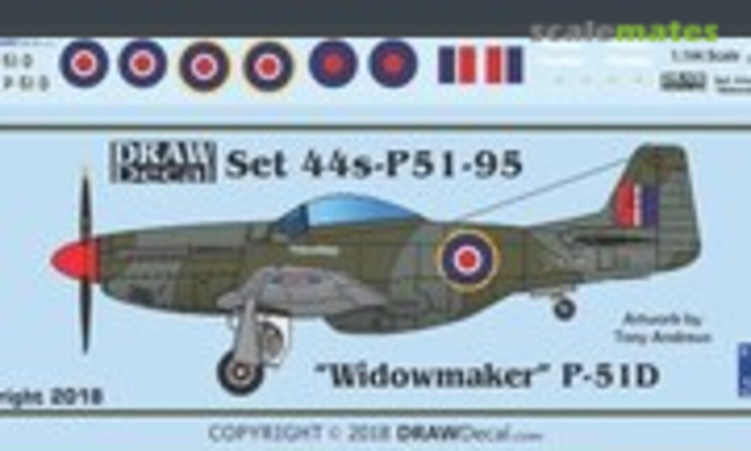 1:144 “Widowmaker” P-51D (Draw Decal 44-P51-95) 44-P51-95