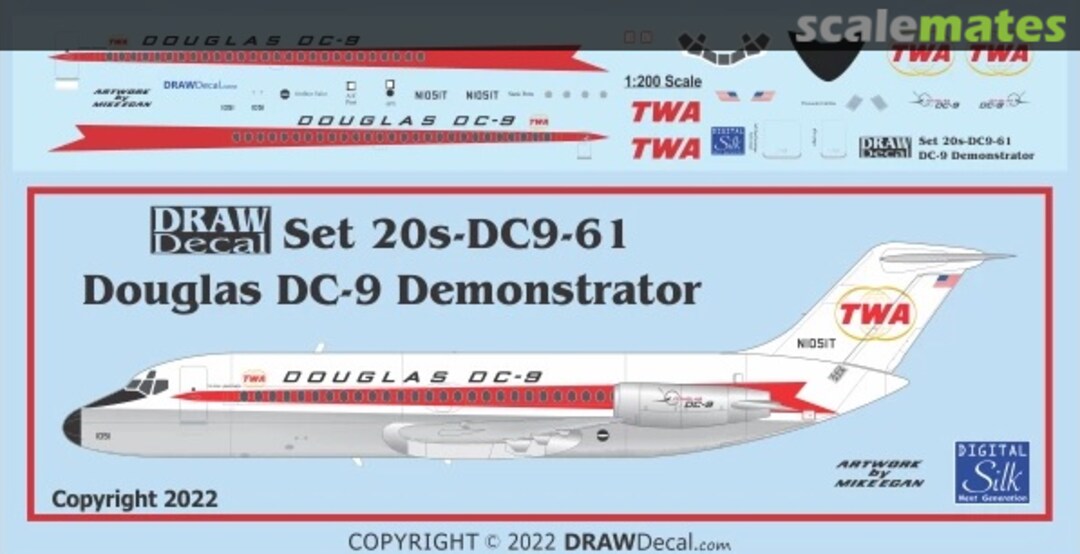 Boxart Douglas DC-9 Demonstrator 20-DC9-61 Draw Decal Boxart Douglas DC-9 Demonstrator 20-DC9-61 Draw Decal