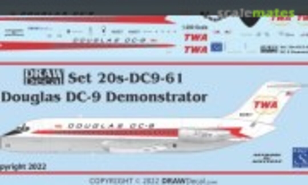 1:200 Douglas DC-9 Demonstrator (Draw Decal 20-DC9-61) 20-DC9-61