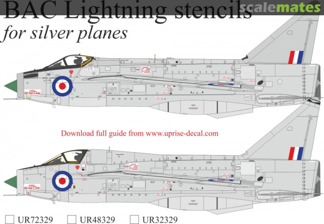 Boxart BAC Lightning stencils for silver versions UR48329 UpRise Decal Boxart BAC Lightning stencils for silver versions UR48329 UpRise Decal