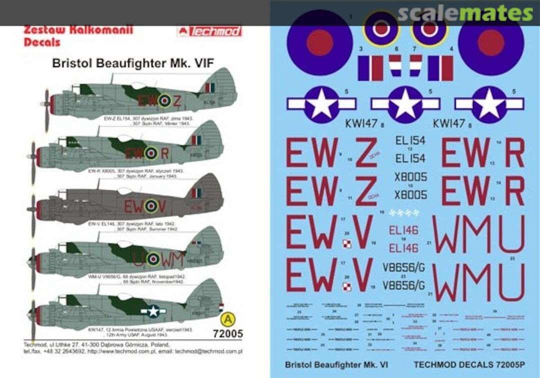 Boxart Bristol Beaufighter VI 72005 Techmod Boxart Bristol Beaufighter VI 72005 Techmod