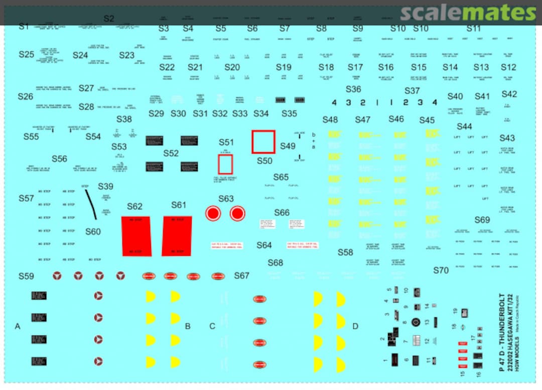 Boxart P-47 Thunderbolt - Stencils 232002 HGW Models Boxart P-47 Thunderbolt - Stencils 232002 HGW Models
