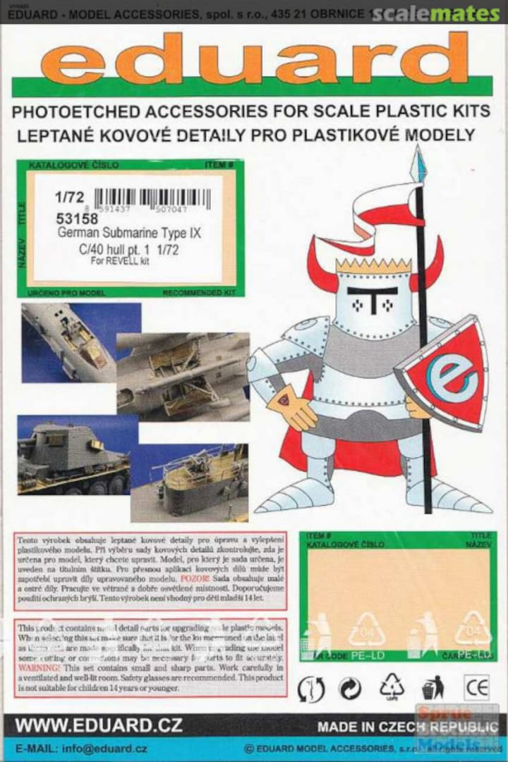 Boxart German Submarine Type IX C/40 hull pt.1 53158 Eduard Boxart German Submarine Type IX C/40 hull pt.1 53158 Eduard