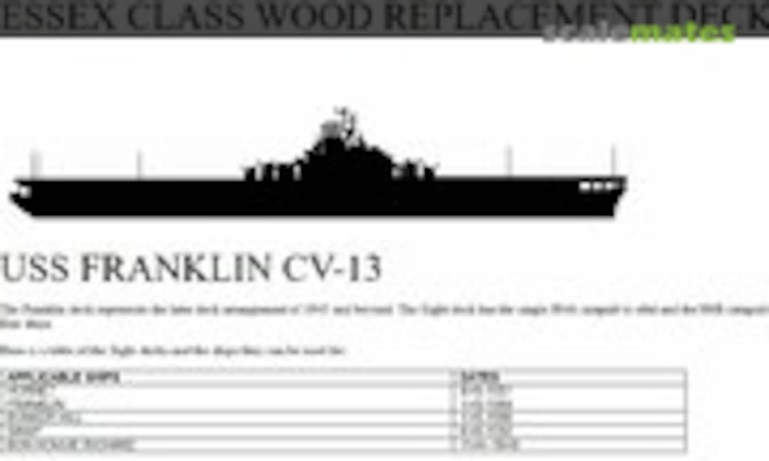 1:350 USS Franklin CV-13 1945 - Wood Deck for TSM (D) (Nautilus Models 350-513) 350-513