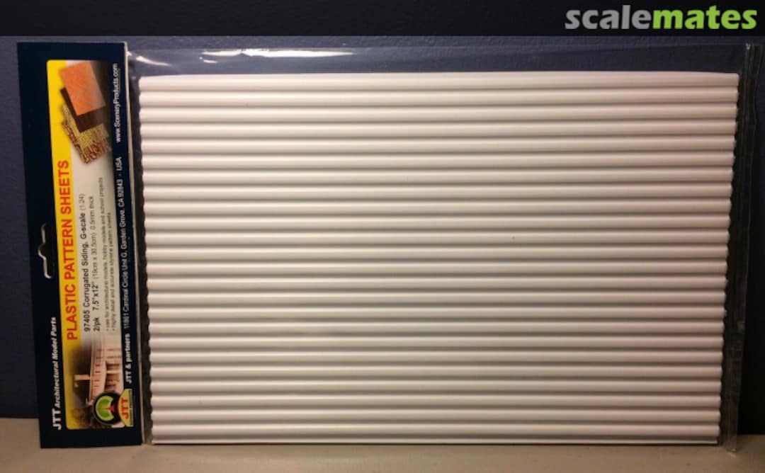 Boxart Corrugated Siding (White) 97405 JTT Scenery Products Boxart Corrugated Siding (White) 97405 JTT Scenery Products
