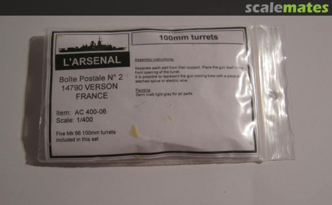 Boxart 100mm modèle 68 turrets AC 400 06 L'Arsenal Boxart 100mm modèle 68 turrets AC 400 06 L'Arsenal
