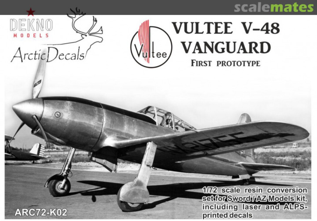 Boxart Vultee V-48 Prototype ARC72-K02 Arctic Decals Boxart Vultee V-48 Prototype ARC72-K02 Arctic Decals