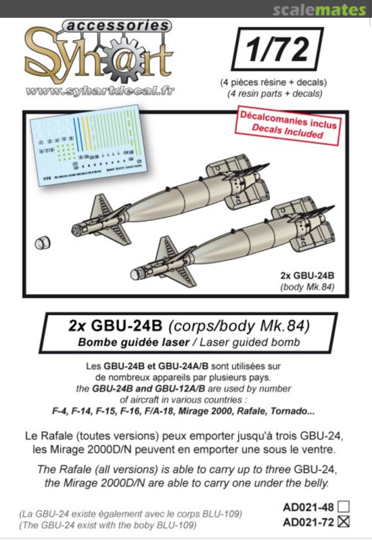 Boxart GBU-24A/B (body Mk.84) AD021-72 Syhart Boxart GBU-24A/B (body Mk.84) AD021-72 Syhart