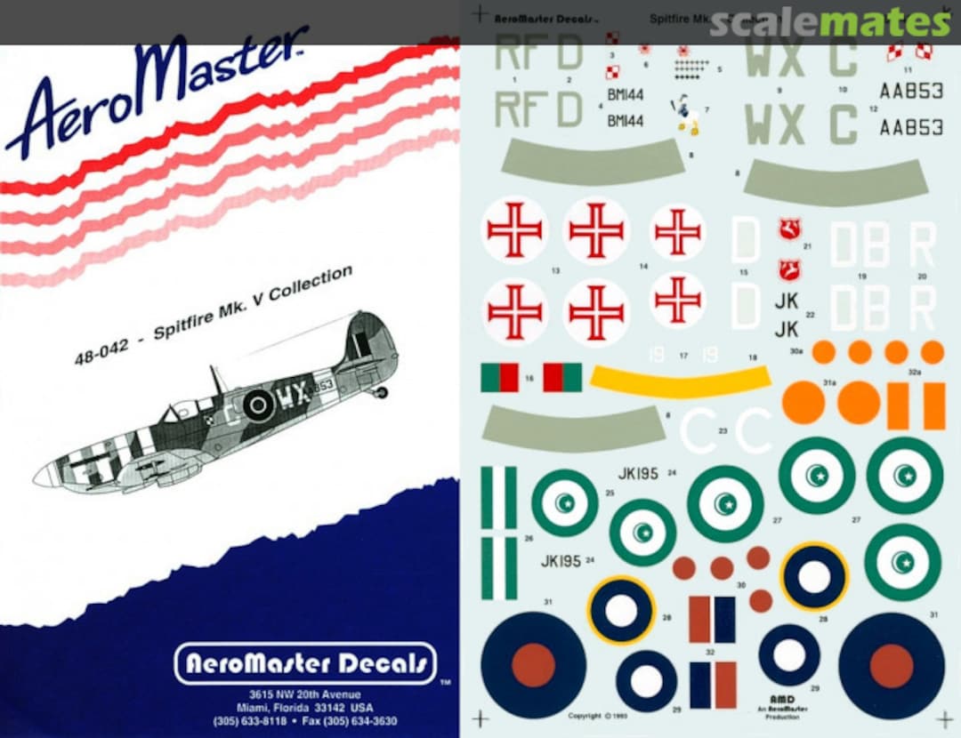 Boxart Spitfire Mk. V Collection 48-042 AeroMaster Boxart Spitfire Mk. V Collection 48-042 AeroMaster