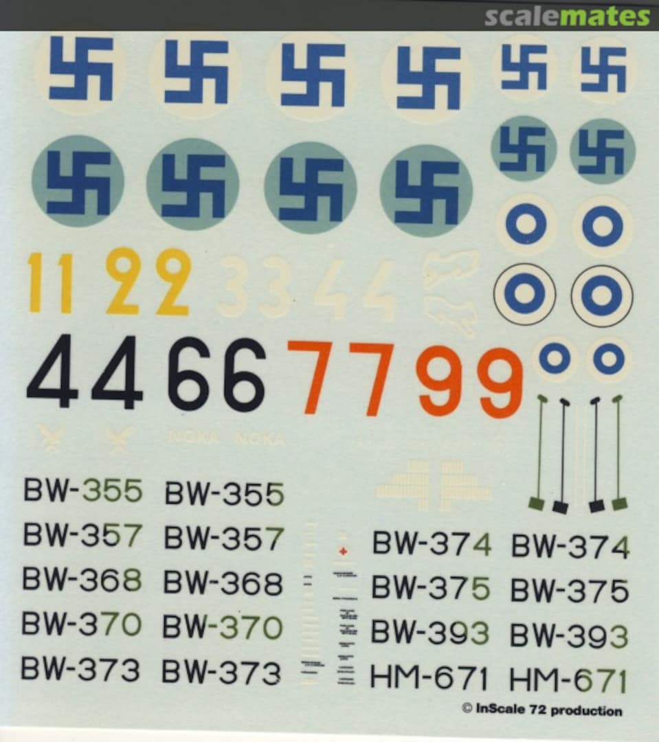Boxart Brewster Model 239 in Finnish Air Force Service 1943-1948 AC009 InSCALE 72 Boxart Brewster Model 239 in Finnish Air Force Service 1943-1948 AC009 InSCALE 72