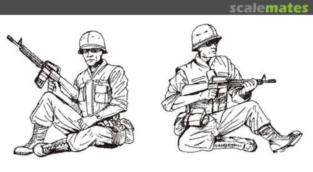 Boxart US Cavalry sitting in UH Vietnam (2 fig.) F35172 CMK