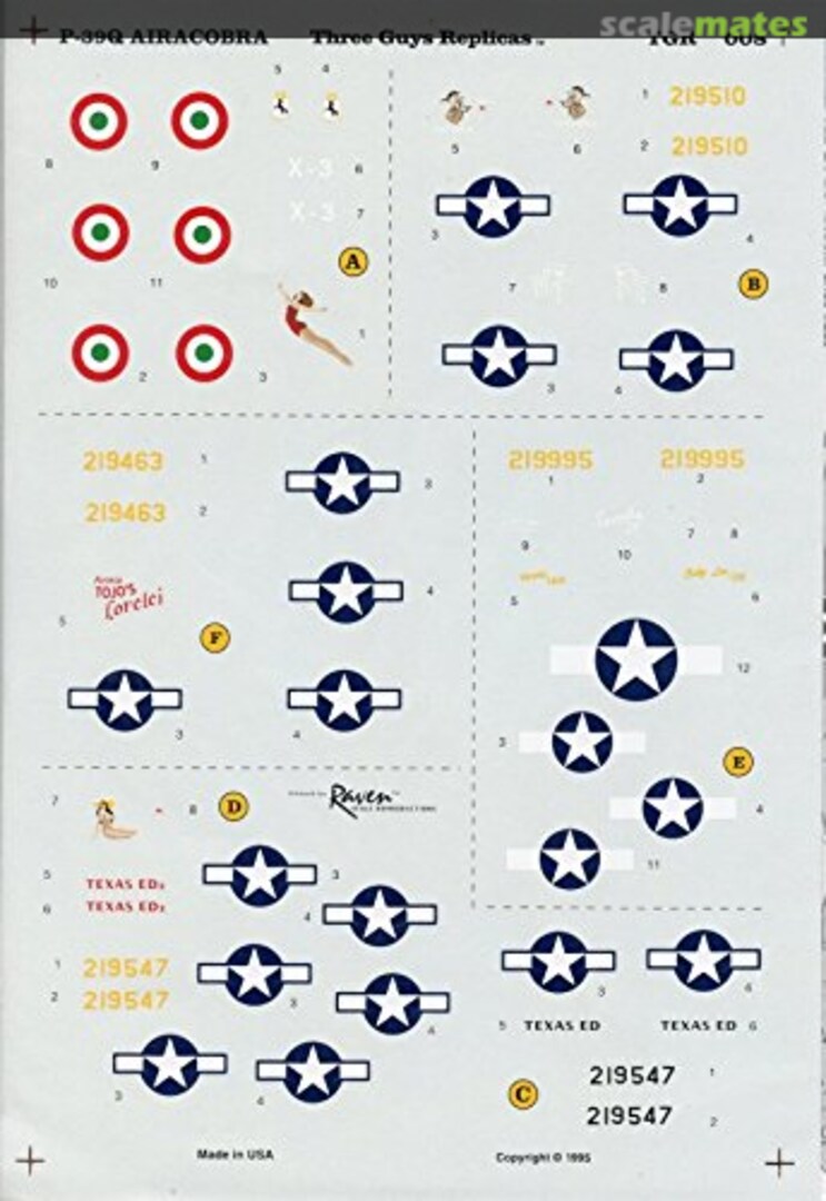 Boxart Bell P-39Q Airacobra 72008 Three Guys Replicas