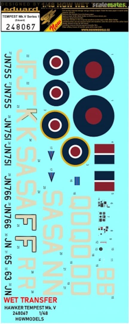Boxart Tempest Mk.V Markings Series 1 248067 HGW Models Boxart Tempest Mk.V Markings Series 1 248067 HGW Models