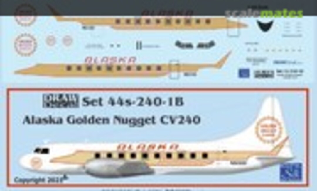 1:144 Alaska Golden Nugget Convair 240 (Draw Decal 44-240-1B) 44-240-1B