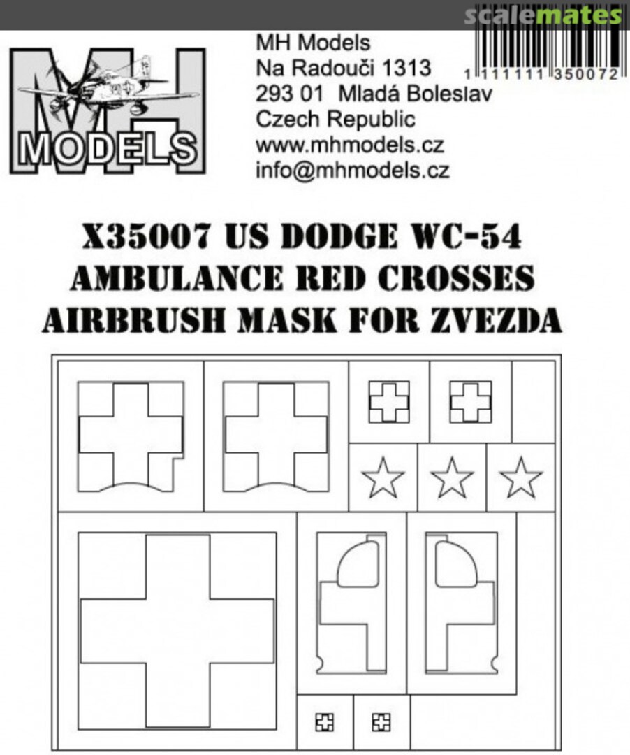 Boxart Dodge WC-54 Ambulance Red crosses airbrush mask X35007 MH Models