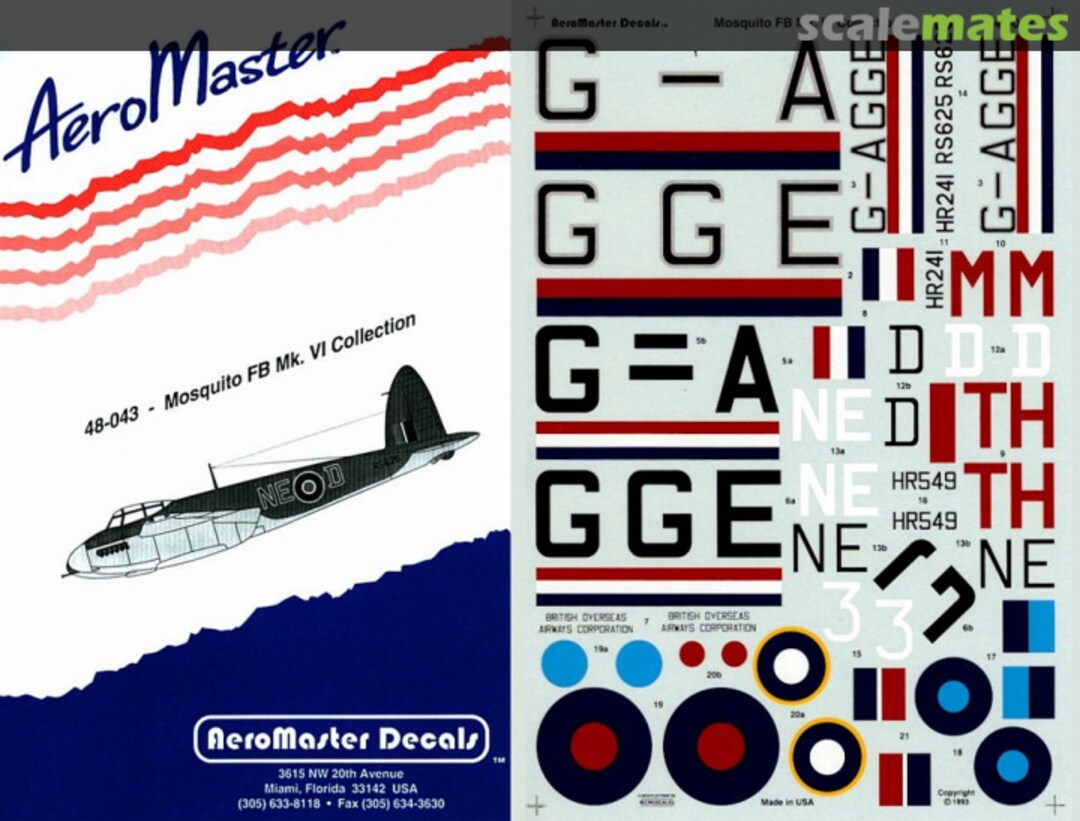 Boxart Mosquito FB Mk.VI Collection 48-043 AeroMaster Boxart Mosquito FB Mk.VI Collection 48-043 AeroMaster