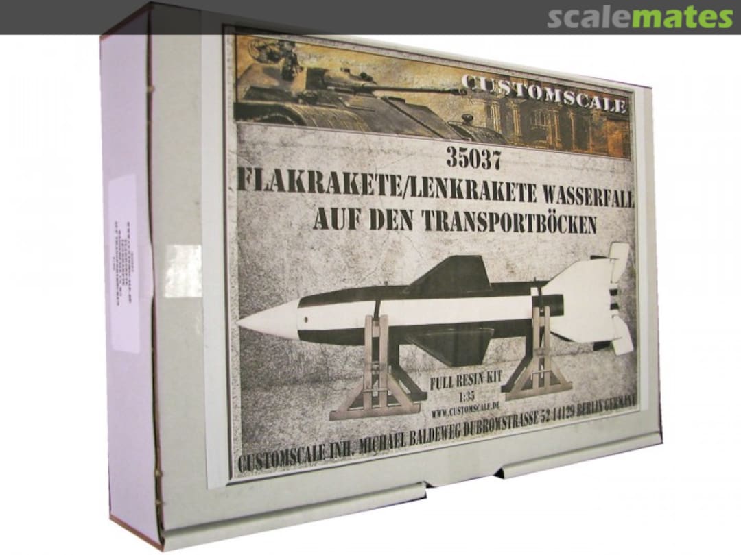 Boxart Flakrakete/Lenkrakete Wasserfall C2 W5 Auf Den Transportbocken 35037 Custom-Scale Boxart Flakrakete/Lenkrakete Wasserfall C2 W5 Auf Den Transportbocken 35037 Custom-Scale