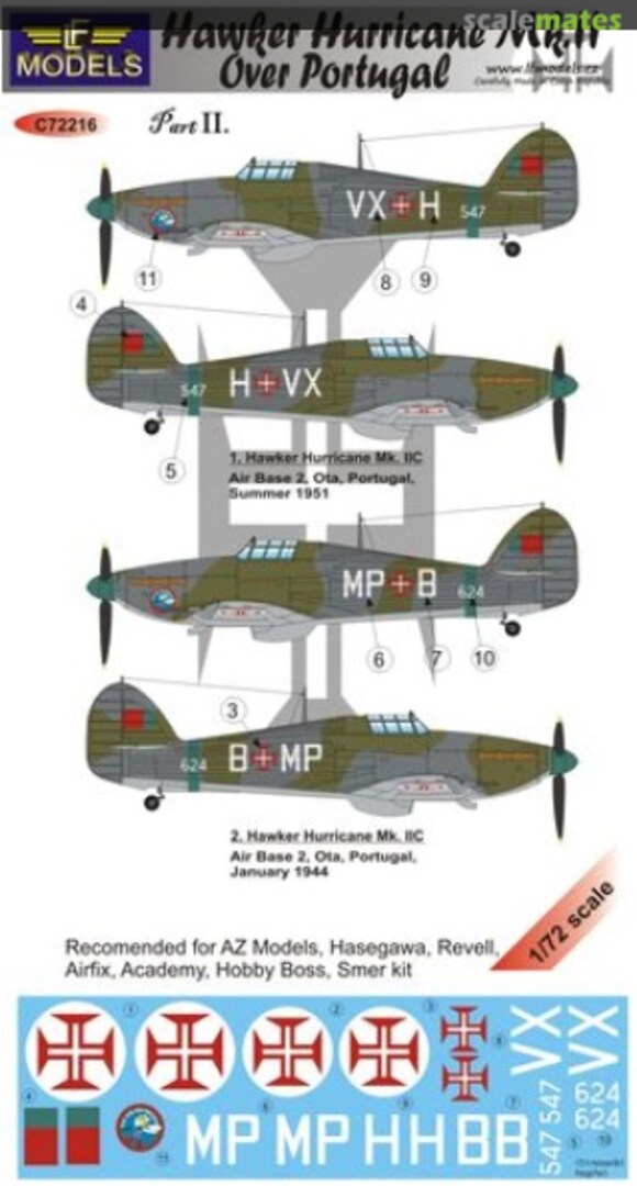 Boxart Hawker Hurricane Mk.II over Portugal Pt 2 C72216 LF Models Boxart Hawker Hurricane Mk.II over Portugal Pt 2 C72216 LF Models