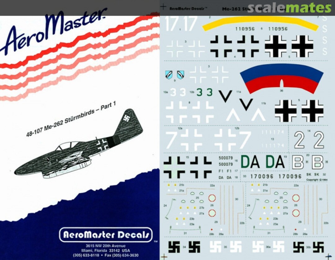 Boxart Me 262 Stürmbirds - Part 1 48-107 AeroMaster Boxart Me 262 Stürmbirds - Part 1 48-107 AeroMaster