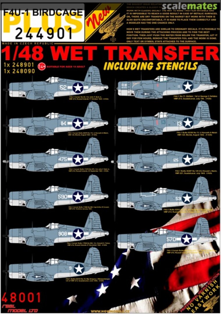 Boxart F4U-1 Birdcage decal set 244901 HGW Models Boxart F4U-1 Birdcage decal set 244901 HGW Models