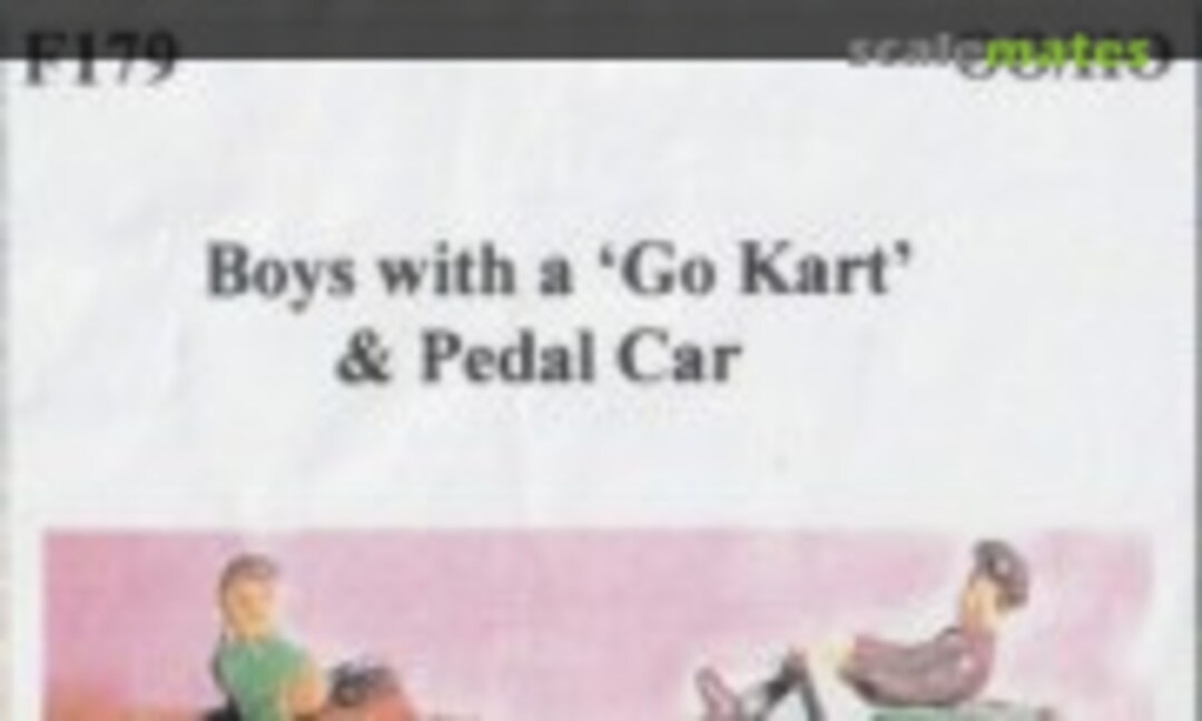 1:76 Boys with go-kart & pedal car (Langley Models F179) F179