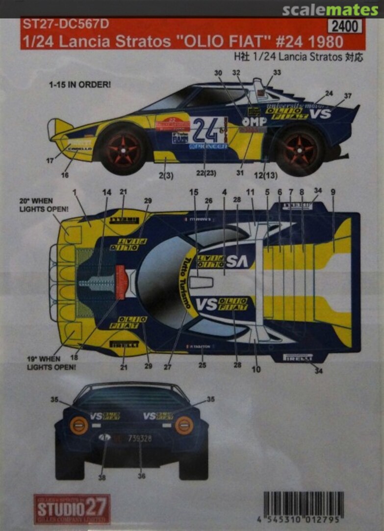 Boxart Lancia Stratos "OLIO Fiat" #24 1980 ST27-DC567D Studio27 Boxart Lancia Stratos "OLIO Fiat" #24 1980 ST27-DC567D Studio27