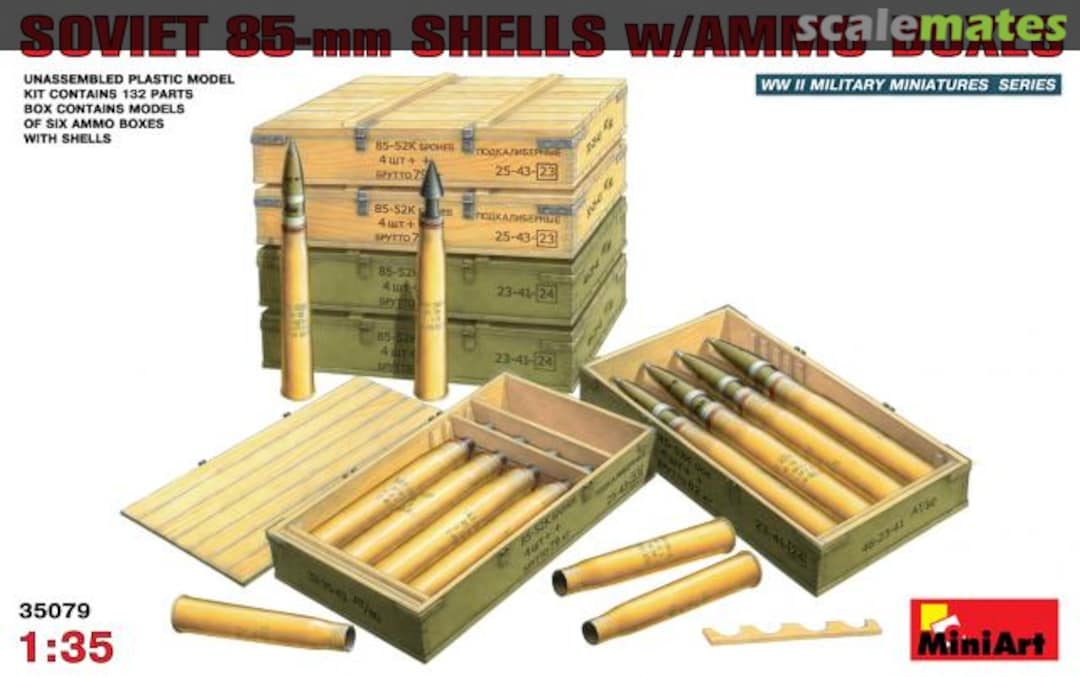 Boxart 85mm Shells w/Ammo Boxes 35079 MiniArt