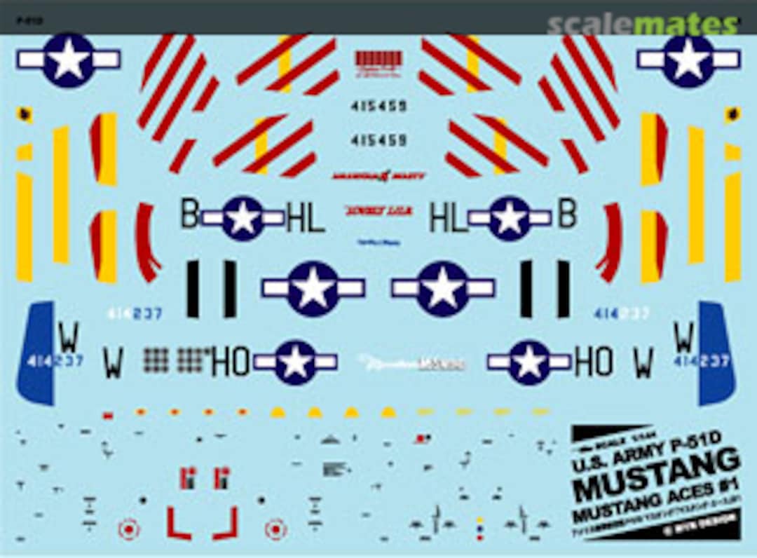 Boxart U.S. Army P-51D Mustang `Mustang Aces` #1 A-411 MYK Design Boxart U.S. Army P-51D Mustang `Mustang Aces` #1 A-411 MYK Design
