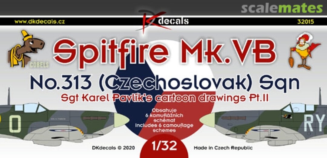Boxart Spitfire Mk. VB No. 313 (Czechoslovak) Sqn 32015 DK Decals Boxart Spitfire Mk. VB No. 313 (Czechoslovak) Sqn 32015 DK Decals