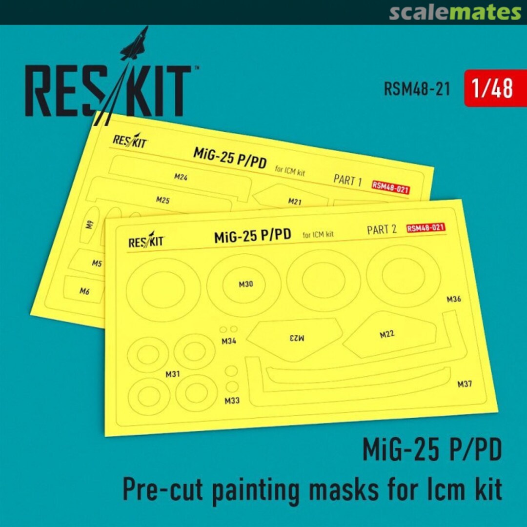Boxart MiG-25P/PD - painting masks RSM48-0021 ResKit Boxart MiG-25P/PD - painting masks RSM48-0021 ResKit