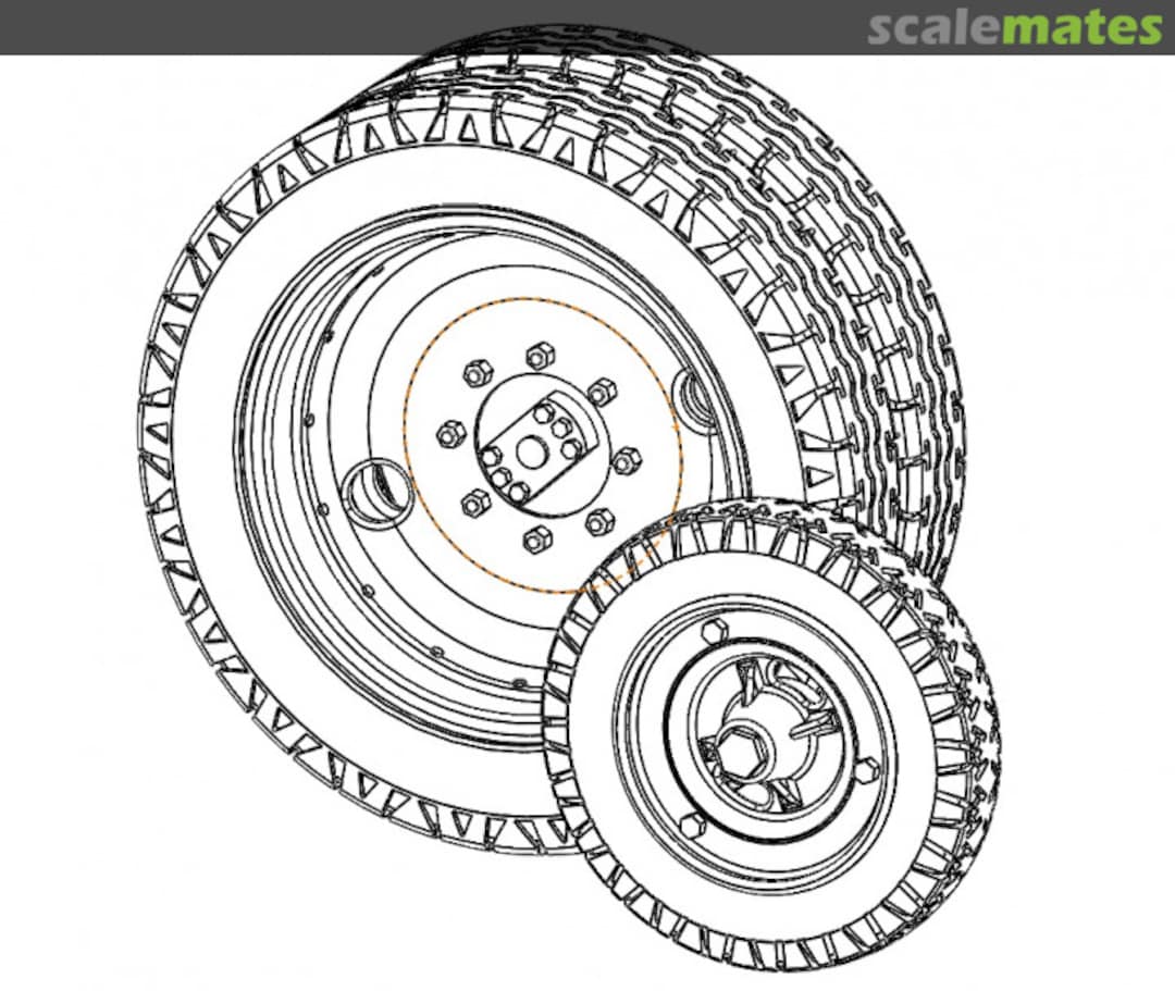 Boxart Fordson Tractor - double wheels set  U3D