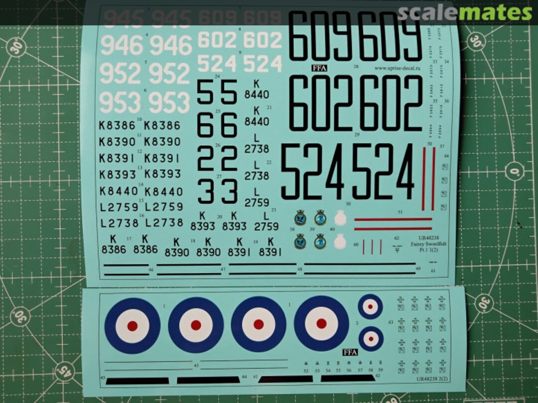 Contents Fairey Swordfish Mk I, 824/810 NAS FAA UR48238 UpRise Decal Contents Fairey Swordfish Mk I, 824/810 NAS FAA UR48238 UpRise Decal